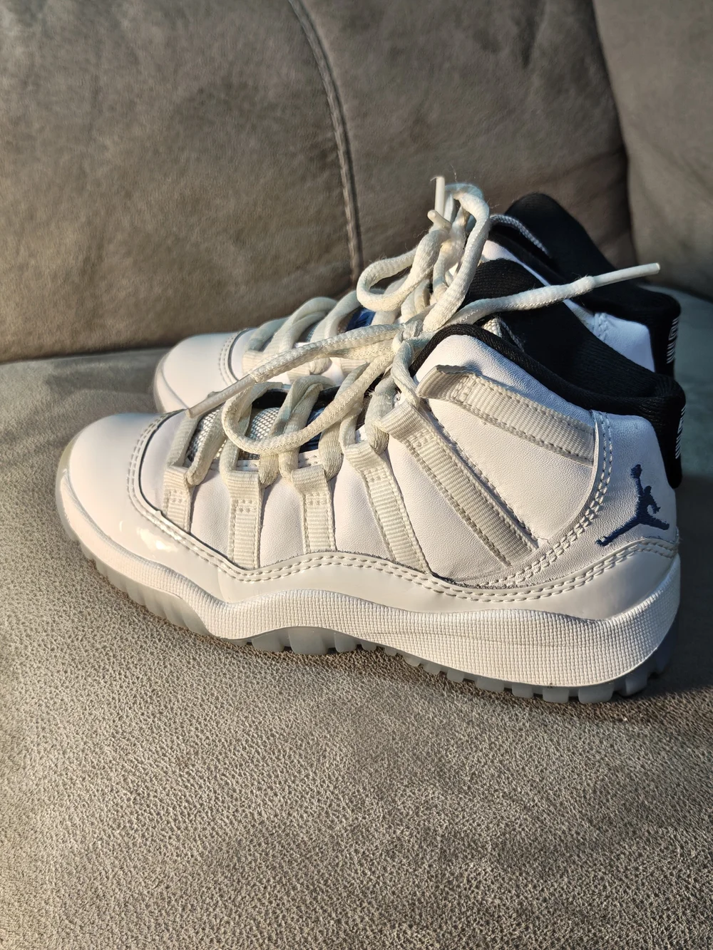 Jordan Kids White and Light Gray Low-Top Sneakers